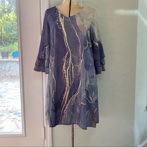 Silky Watercolor Lounging Dress